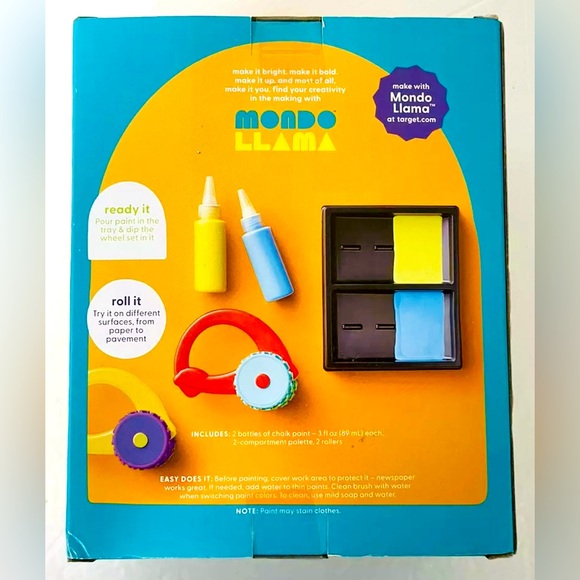 Mondo Llama Wheel Set Painting Craft Kit | Washable Chalk Paint & Tray | NIB - Picture 5 of 10